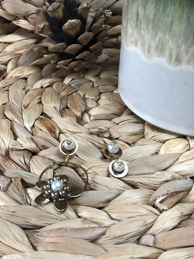 Boucles d'oreilles Iris - contraste court / long