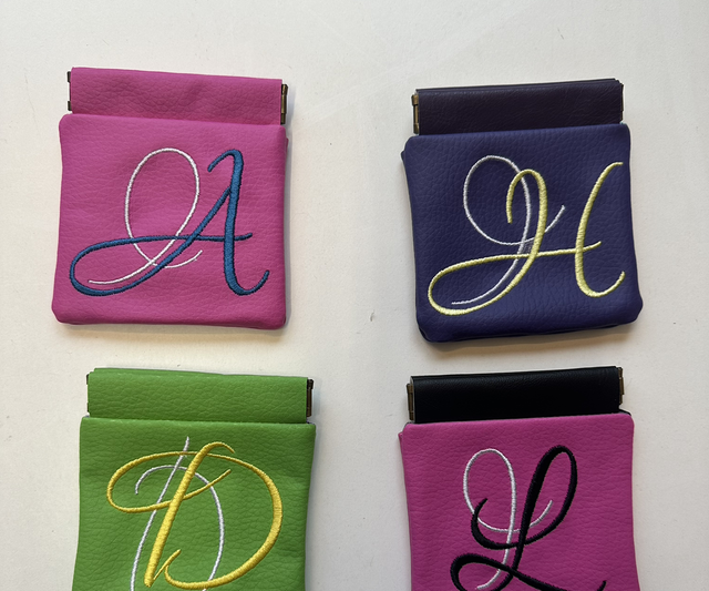 Coin Purse - Monogram Flourish - Choose your letter