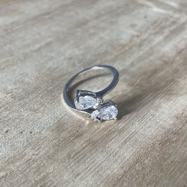 Bague Toi & Moi Argenté