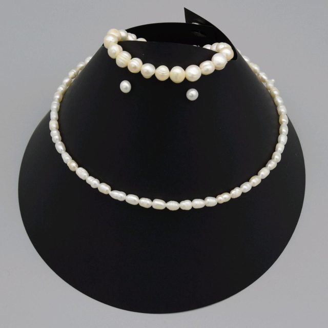 Parure de bijoux en véritables perles de culture d’eau douce