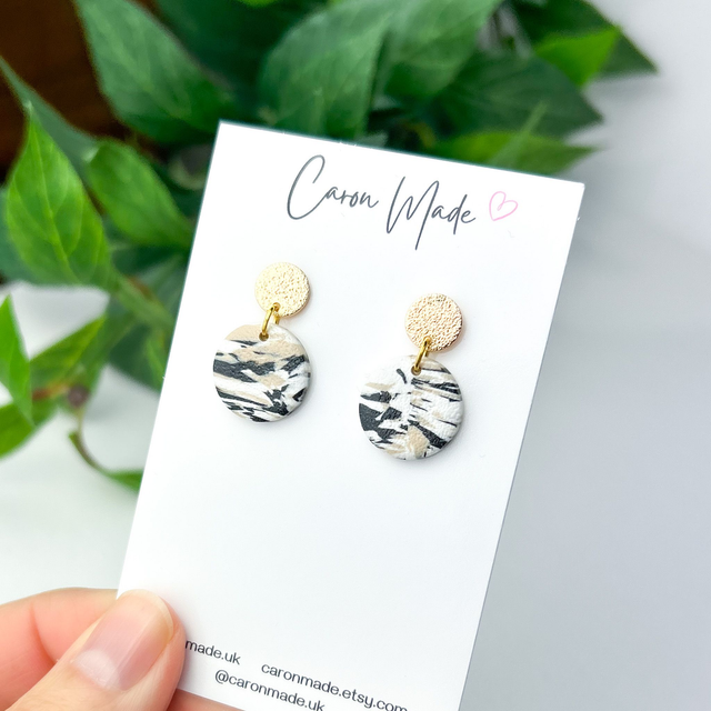 Small neutral colour earrings