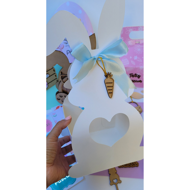CESTA CONEJO PASCUA CON LAZO (PACK DE 10 UNIDADES)