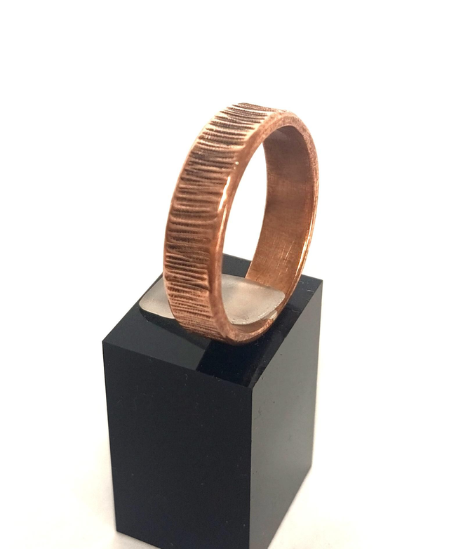 Bague cuivre pur martelée 