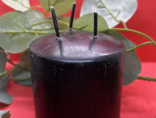 Petite bougie réversible 3 mèches 7,5cm