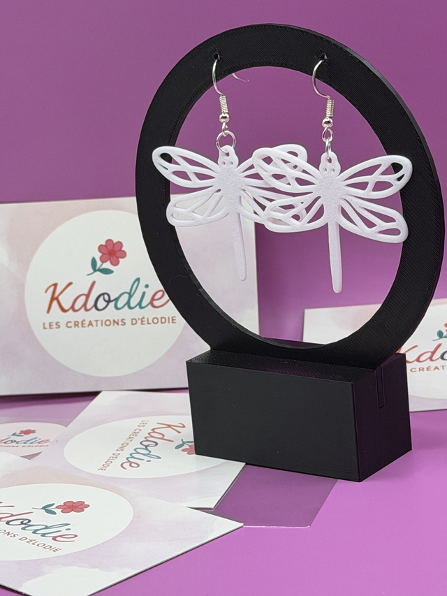 Boucles d'oreilles Libellule - Attaches Inox