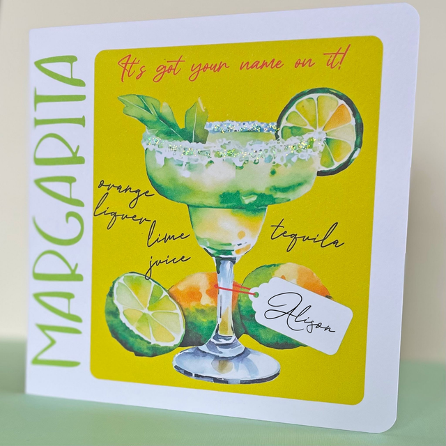 Friend birthday | cocktail card | Margarita card | congrats card | well done card | you deserve a Margarita card