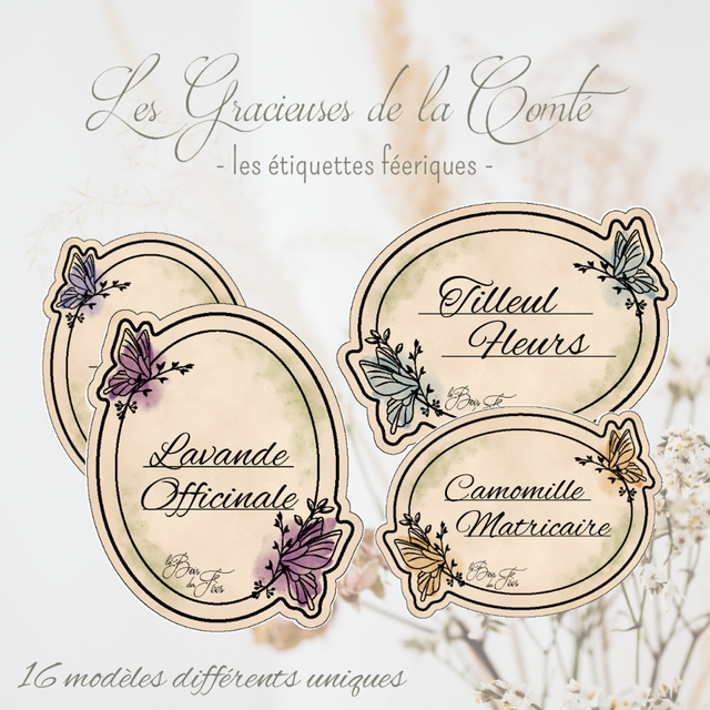 Les Gracieuses de la Comté - Planche d'étiquettes