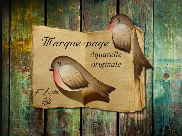 Marque-page pop up aquarelle "Rouge-gorge" 