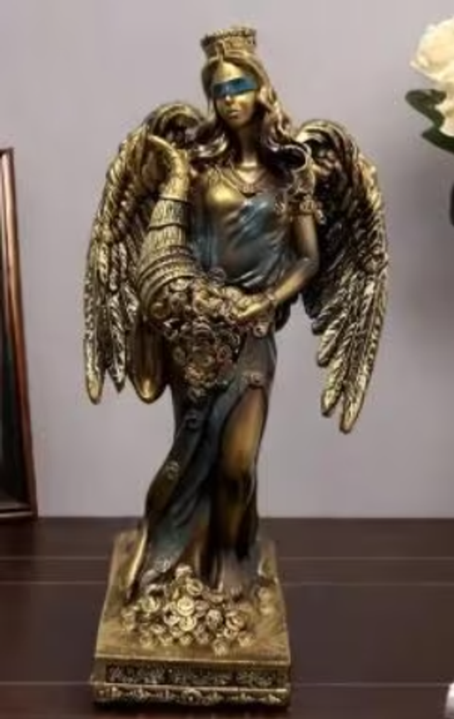 Prachtig beeldje blinde godin van de rijkdom (28cm)