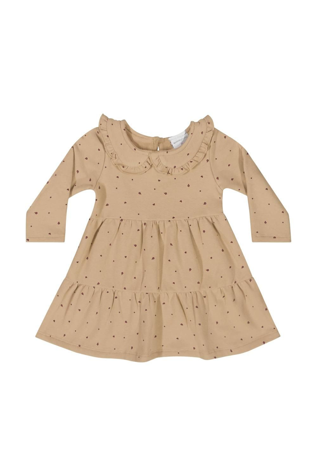 Vestido Bege Molecotton manga longa 