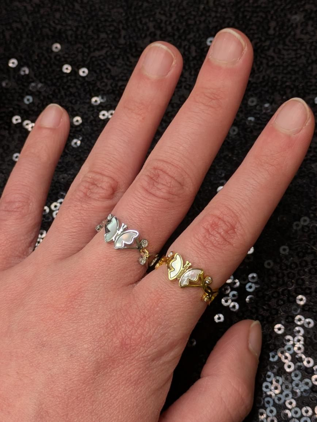 Bague nacre papillon