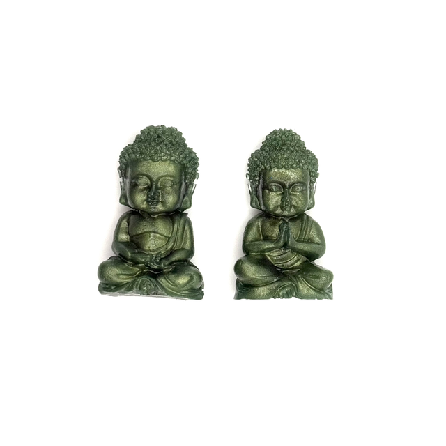 Bouddhas verts foncés, lot de 2 