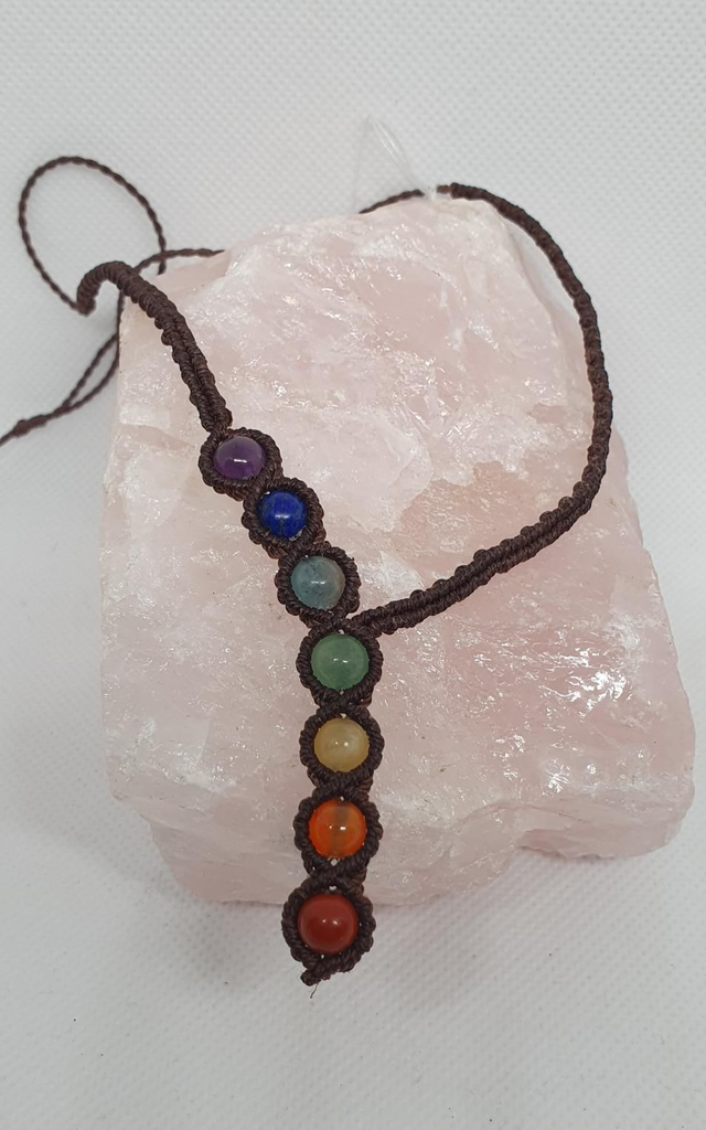 Collier micro macramé chakra 