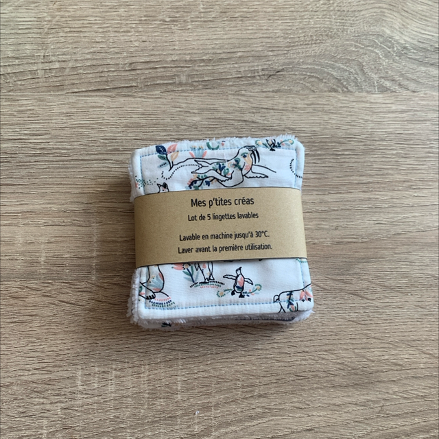 Lot de 5 lingettes lavables