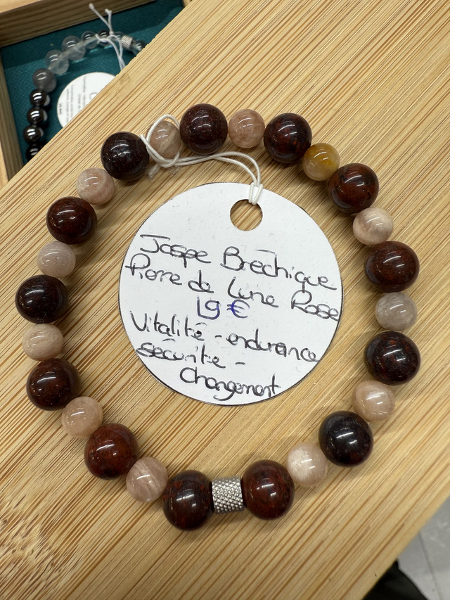 Jaspe Bréchique - Pierre de Lune Rose