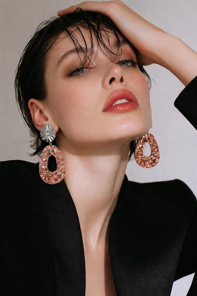 Boucle Ellipse - Collection pivoine pétillante 