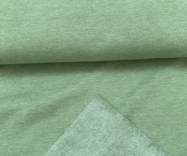 Light green marl fleeceback sweatshirting