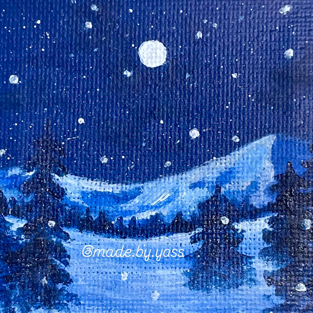 Mini Toile Nuit Enneigée 