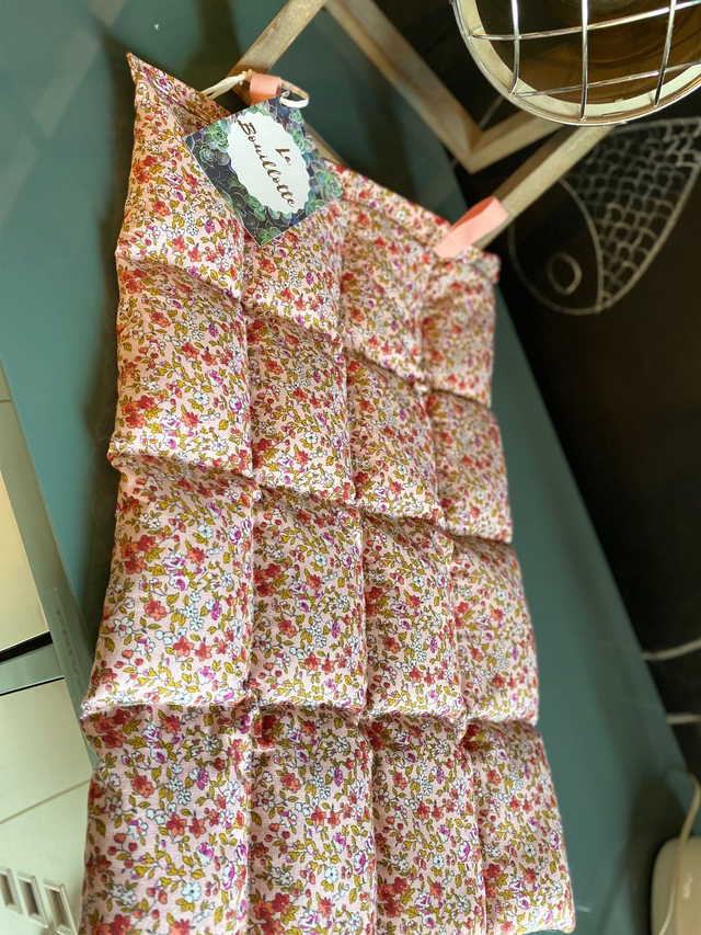 Bouillotte en graines de lin bio - XXL 30x45 cm - tissu liberty rose