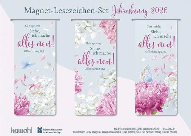 Gott spricht: Siehe, ich mache alles - Magnet-Lesezeichen-Set (3 Lesezeichen)
