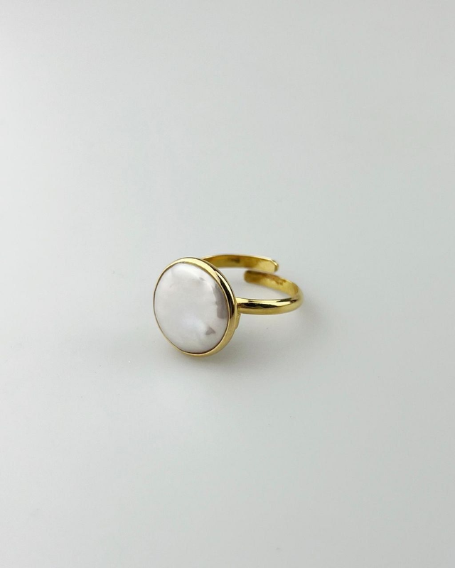Anello Selene con Perla Moneta