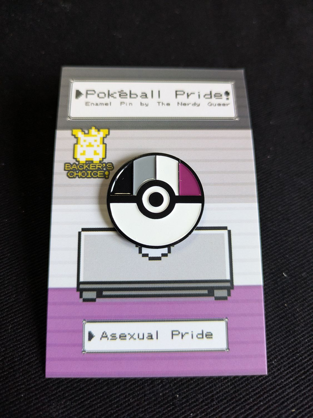 Pokéball Inspired Asexual Pride Flag Soft Enamel Pin Badge