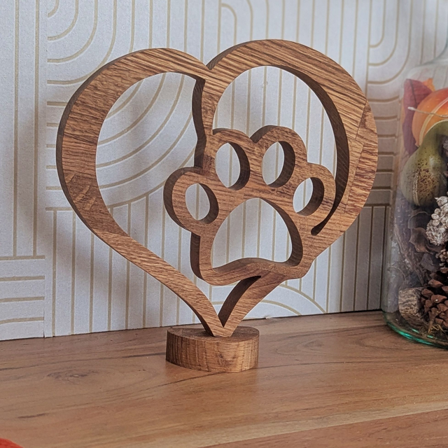 Coeur patte en chêne