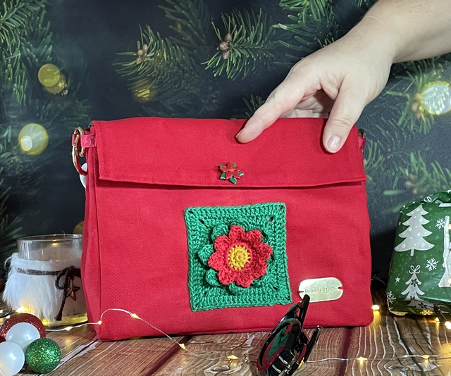 Coffret « Étoiles de Noël » Sac à main et mini pochette
