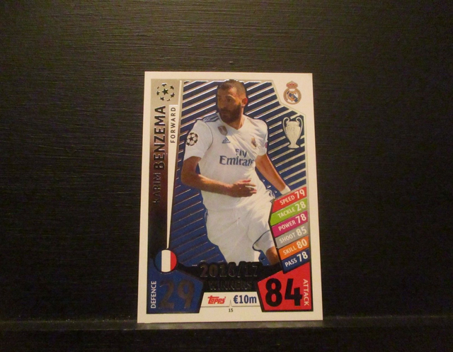 Karim Benzema - UEFA Champions League Match Attax 2017/18 Original Trading Card #15