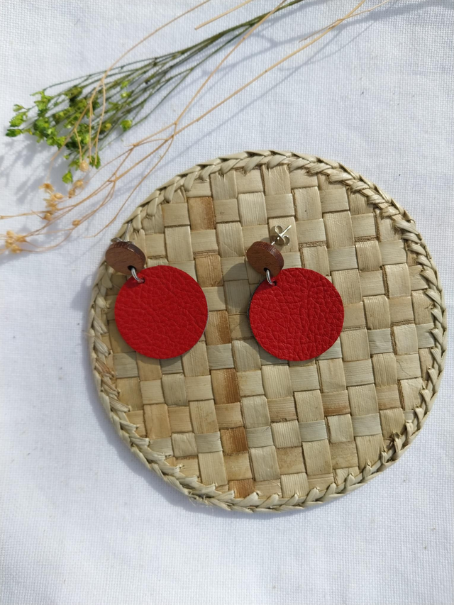 Boucles d'oreilles en matière végétale de pommes 