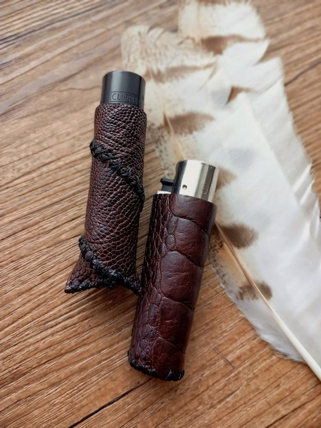 Etui à briquet Autruche