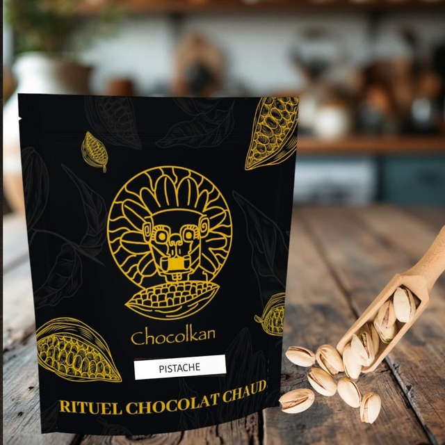 Doypack Chocostachio 0.5kg - Rituel Chocolat Chaud à la pistache -   Équateur 65%