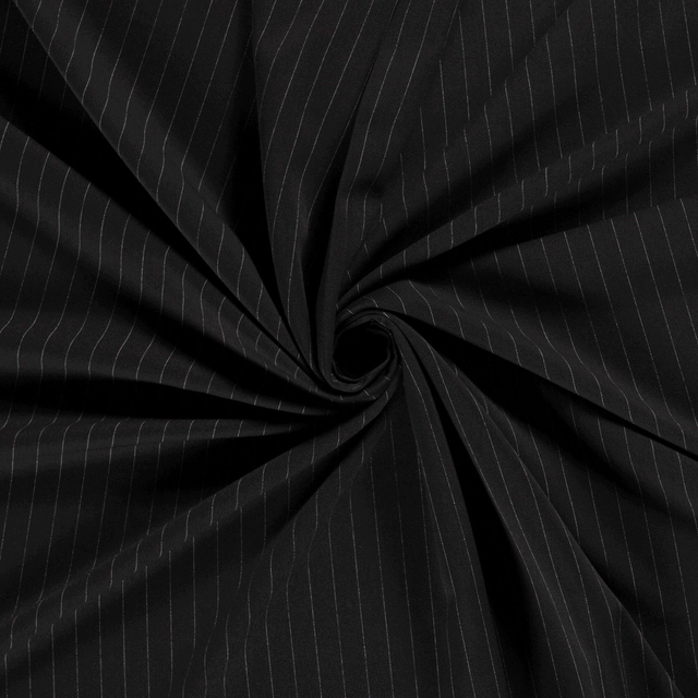 Gabardine Rayures Noir