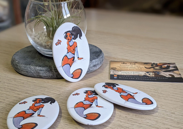 Poisson Clown, Broche Soft Touch ovale