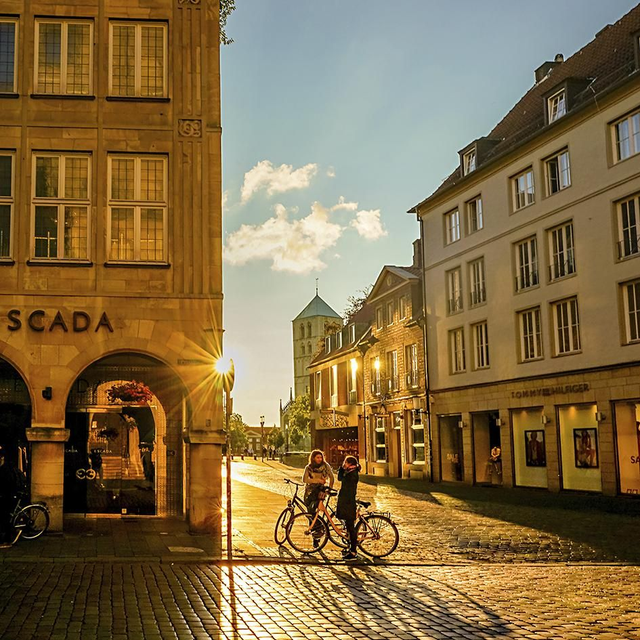 Radfahrer in der Altstadt
