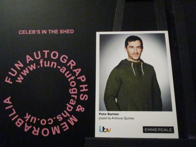 Anthony Quinlan (Pete Barton) Original Emmerdale Coloured Itv Logo Cast Card