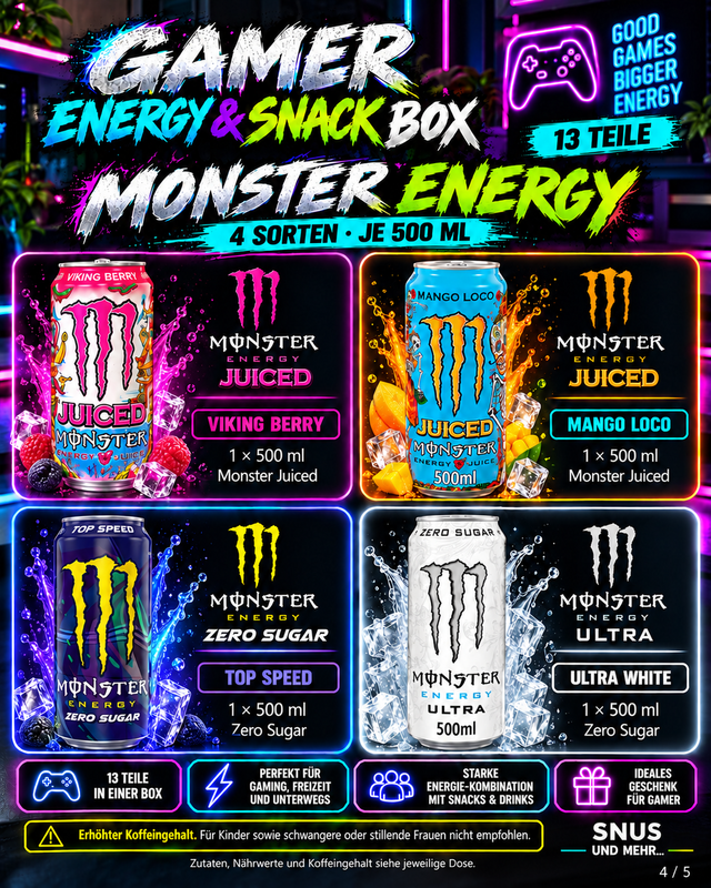 Gamer Energy & Snack Box – 13-teilig | Versandkostenfrei