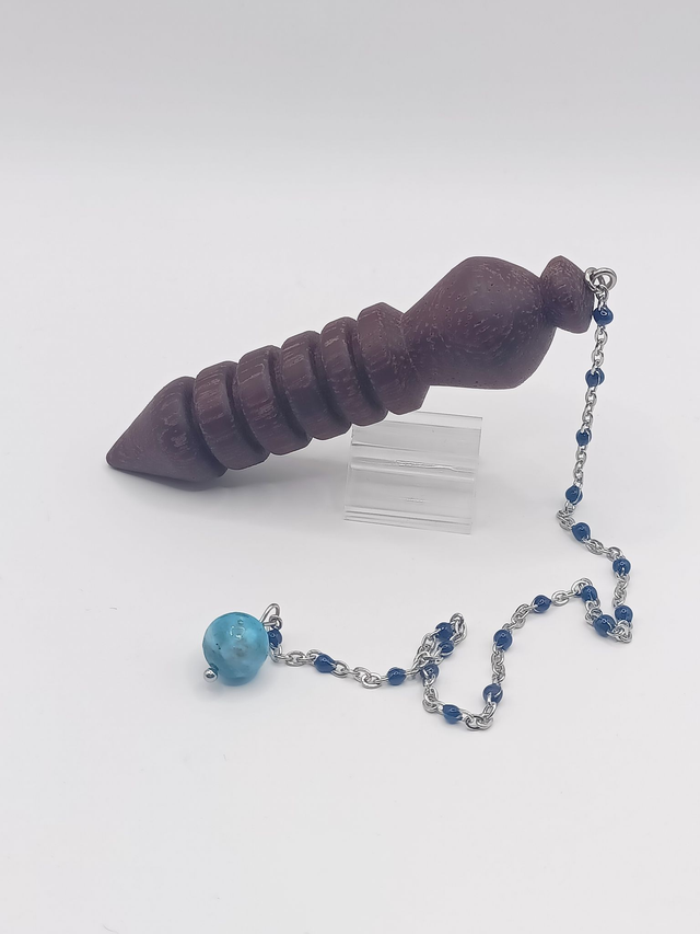 Pendule Amarante, Apatite Bleue, acier Inoxydable