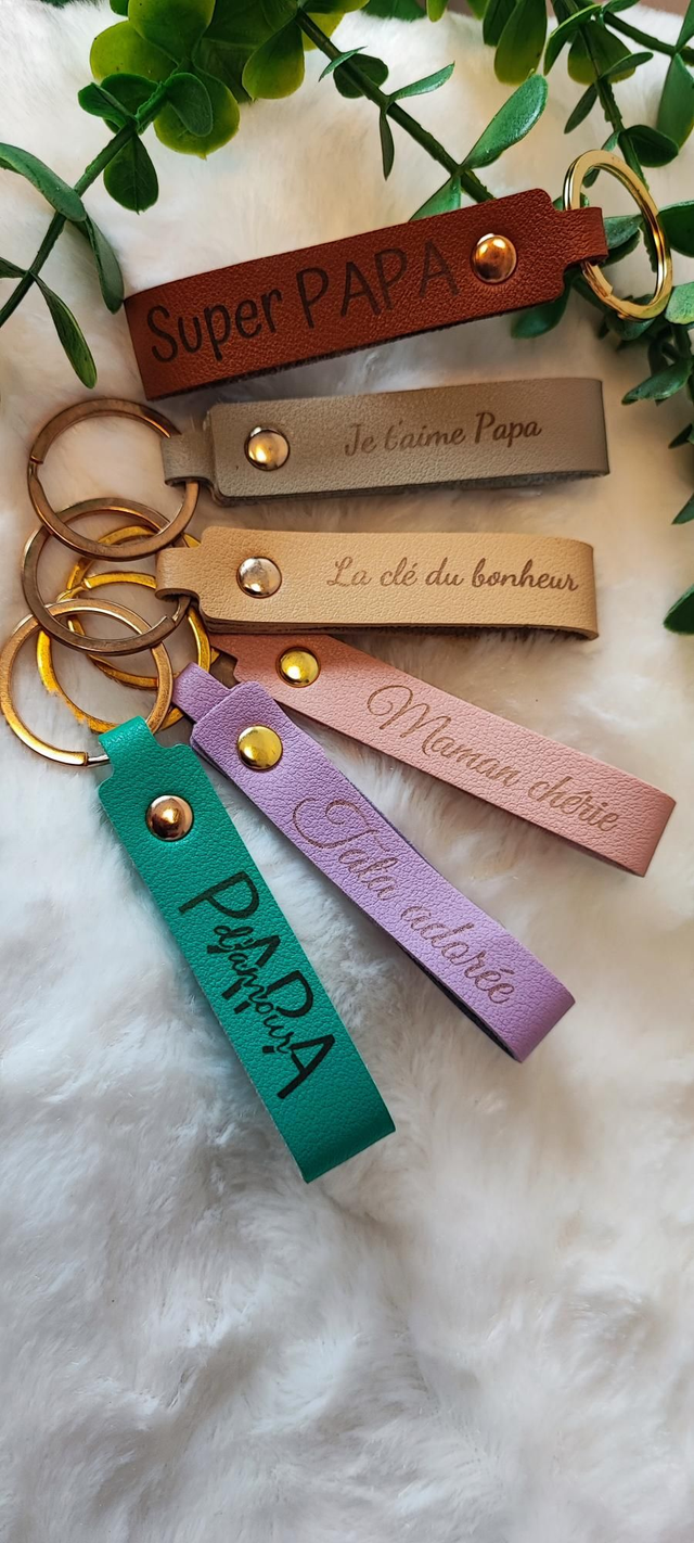 Porte clés en simili cuir