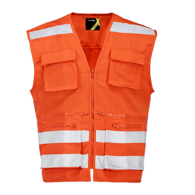 Chaleco Activex Geologo Canvas Naranjo Reflectante 360°