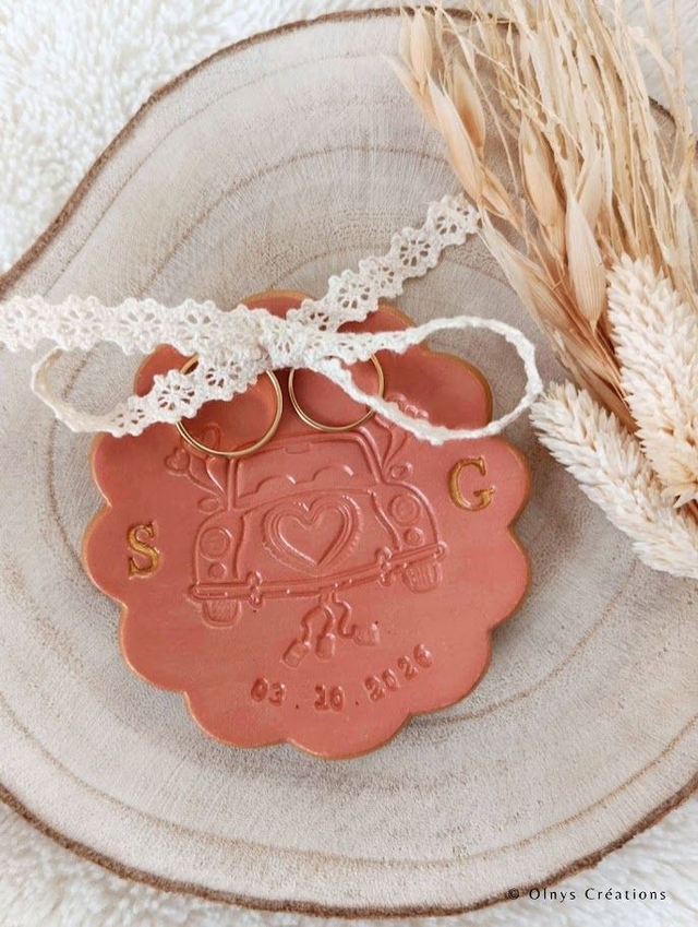 Coupelle porte-alliances personnalisable en argile terracotta