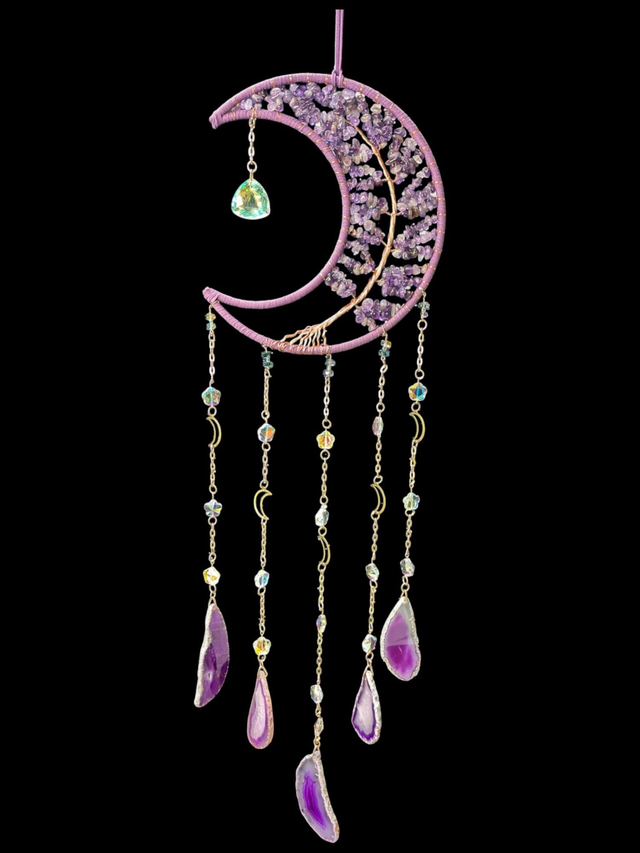 Attrape soleil lune améthyste 