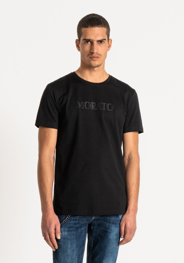 329MM100227 - Antony Morato T-shirt mezza manica sctrech con scritta gommata