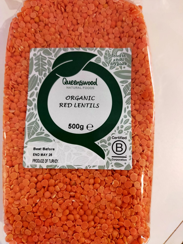 Organic Red Lentils 500g 85392