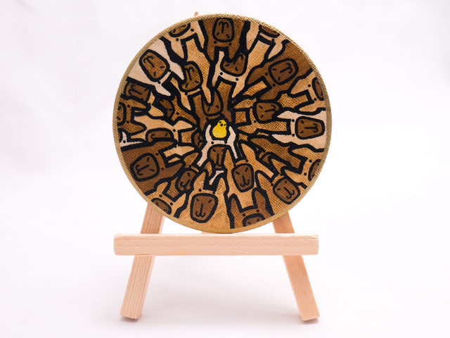 KAPIBARY magnes ręcznie malowany, akwarela kształt koło