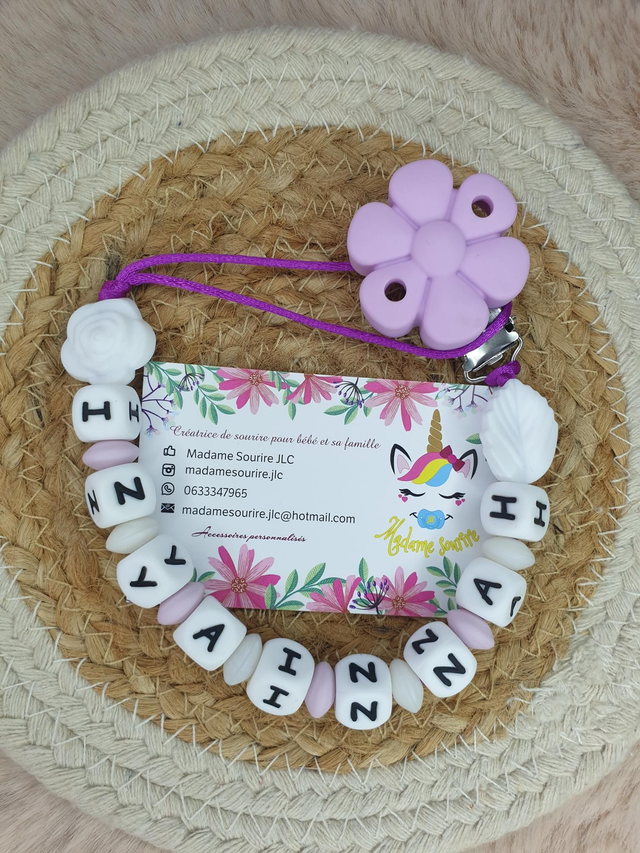 Attache Tétine Petite Rose