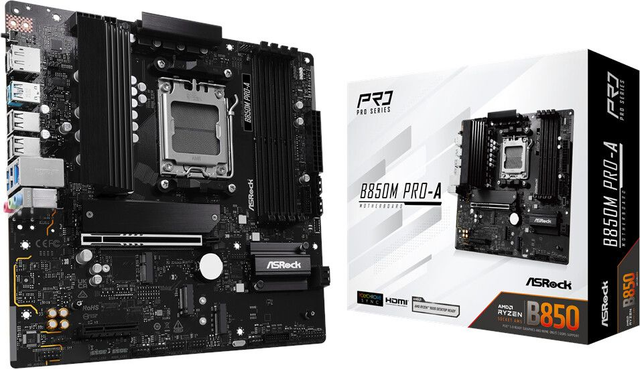 02.2.0130 – Scheda Madre ASRock B850M Pro‑A – Micro‑ATX professionale nera con WiFi 7 per Ryzen 7000/8000/9000