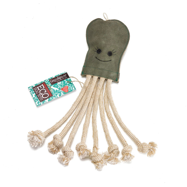Green and Wilds Olive the Octopus Eco Dog Toy