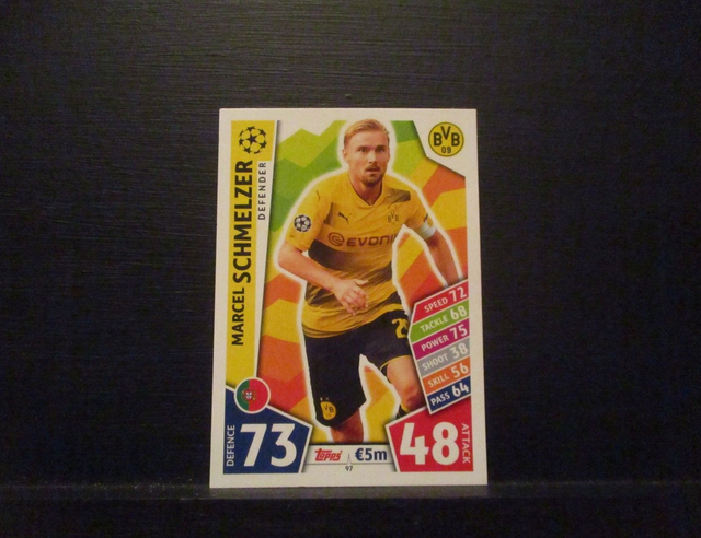 Marcel Schmelzer - UEFA Champions League Match Attax 2017/18 Original Trading Card #97