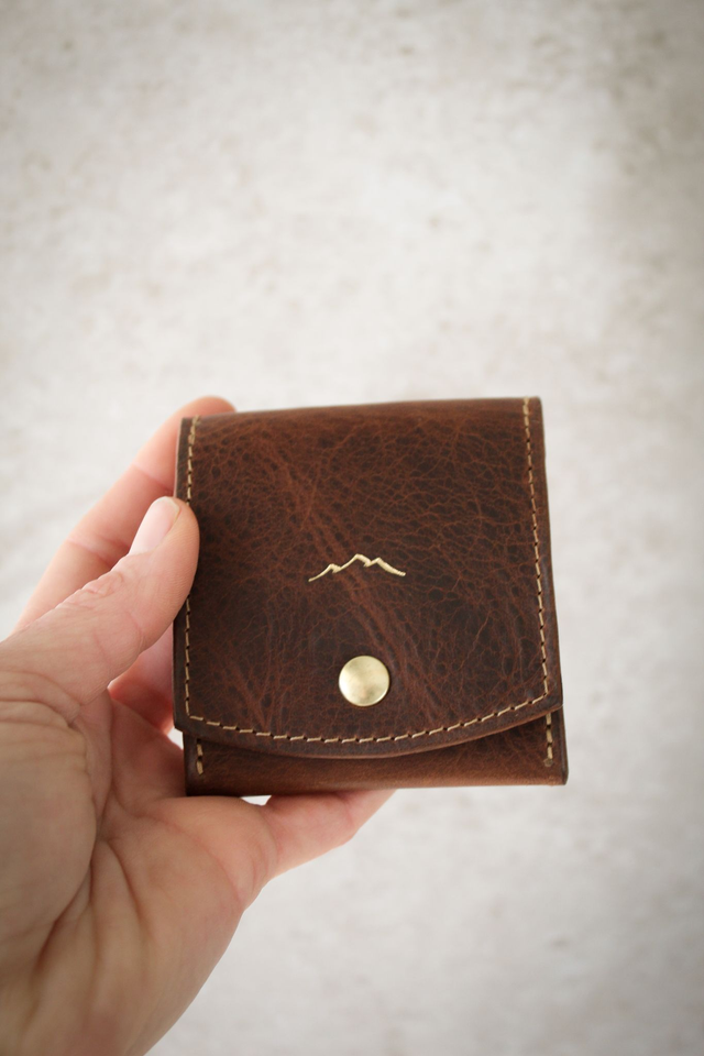 AUBIN - Le porte monnaie vintage marron brun bison